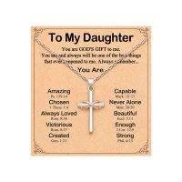 UPROMI Daughter Gifts from Mom Birthday Christmas Stocking Stuffers for Daughter Necklace Gift Ideas S-8cross New-N-Daughter