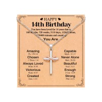 UPROMI 14 Year Old Girl Birthday Gifts Ideas Necklace 14th Birthday Decorations Gifts for Teen Teenage Girls S-8cross-N-14th bday UPROMI 14 Year Old Girl Birthday Gifts Ideas Necklace 14th Birthday Decorations Gifts for Teen Teenage Girls S-8cross-N-14th bday