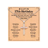 UPROMI 17 Year Old Girl Gift Ideas, Happy 17th Birthday Decorations Gifts for Girls Necklace S-8cross-N-17th bday UPROMI 17 Year Old Girl Gift Ideas, Happy 17th Birthday Decorations Gifts for Girls Necklace S-8cross-N-17th bday