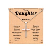 UPROMI Daughter Gifts from Mom Cross Necklace Birthday Baptism Confiramtion Christian Christmas Stocking Stuffers Birthday Gifts for Girls Tween Teenage 8 10 12 14 16 18 13 S-8cross-N-Daughter