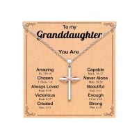 UPROMI Granddaughter Gifts from Grandma Cross Necklace for Teen Girl Trendy Stuff Birthday Religious Christian Christmas Stocking Stuffers Gifts for Teenage Girls 8 10 12 14 16 Year Old Tween S-8cross-N-GD