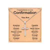 UPROMI Confirmation Gifts for Teen Girls, Confirmation Decorations Card Catholic Sponsor Gift Ideas for Teenage Girl Necklace S-8cross-N-confirmation02