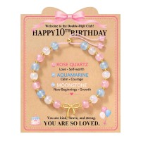8/9/10 Year Old Girl Birthday Gifts - Bow Crystal Bracelet S-Bow FLB-B-10th bday