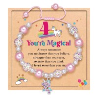UPROMI 4 Year Old Girl Birthday Gifts 4th Birthday Decorations Unicorn Gifts for Girls Bracelet Christmas S-Number UNI-B-4