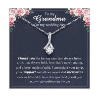 UPROMI Grandmother of The Bride Gifts for Wedding Day, Pretty Dainty Necklace for Grandmother Grandma of The Bride Jewelry S-YOU-N-Grandma