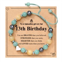 UPROMI 13 Year Old Girl Gifts, Happy 13th Birthday Gifts Decorations for Girls 13 Year Yr Old Birthday Ideas Bracelet S-huanglv-B-13th birthday UPROMI 13 Year Old Girl Gifts, Happy 13th Birthday Gifts Decorations for Girls 13 Year Yr Old Birthday Ideas Bracelet S-huanglv-B-13th birthday
