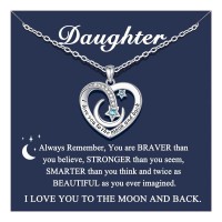 UPROMI To My Daughter Gifts from Mom Birthday Christmas Stocking Stuffers Gifts for Daughter Necklace Y-Dau-star moon-N